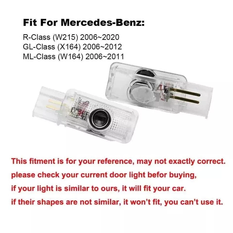 2Pcs No-Fade Ghost Shadow Door Courtesy Lights For Mercedes Benz GL ML R Class - Изображение 3 из 4