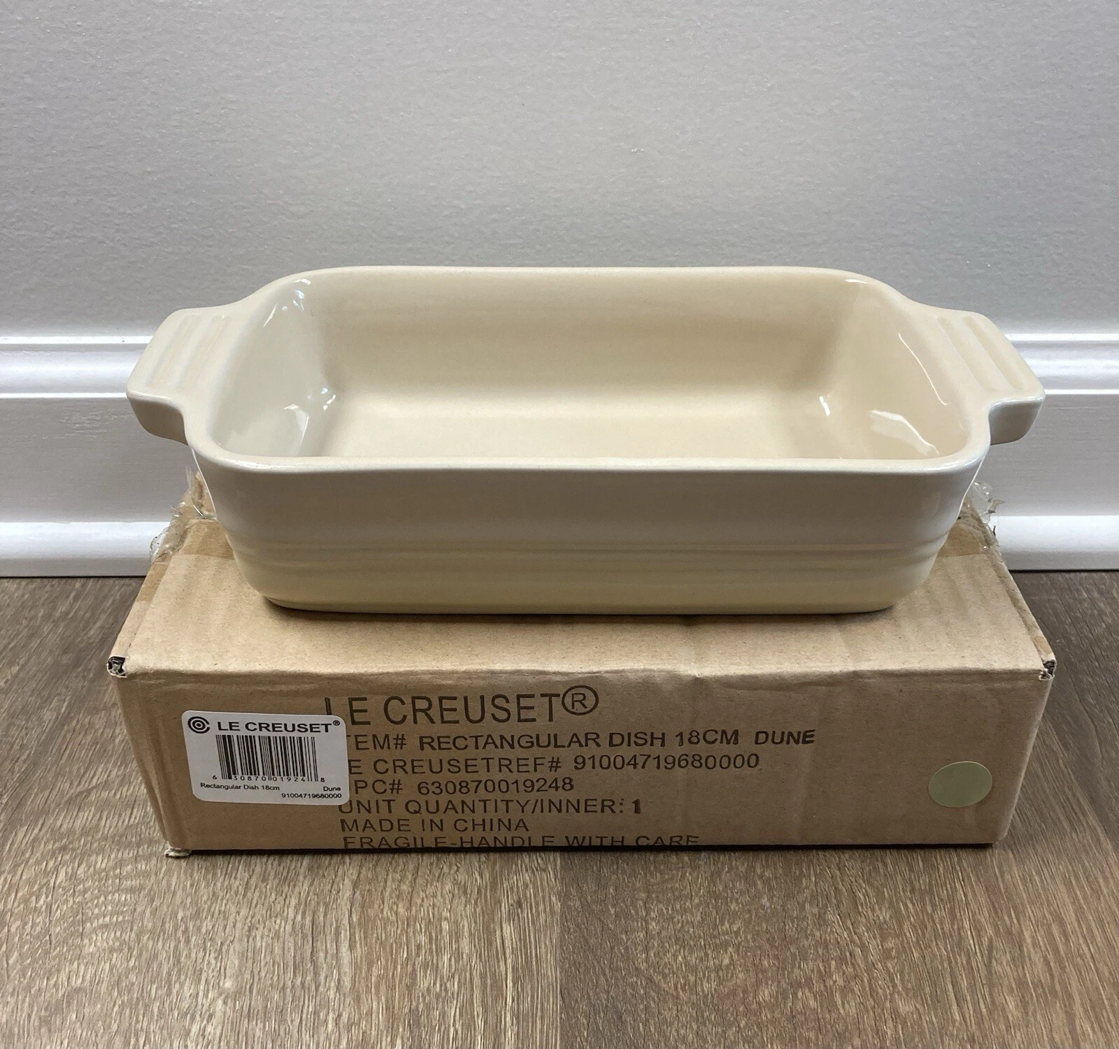 "Dune" LE CREUSET 5x7 Small Rectangular Stoneware Casserole Baking Dish 16 Oz