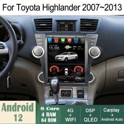 Car Android GPS Navigation Wifi 12.1'' For Toyota Highlander 07-13 Radio carpaly