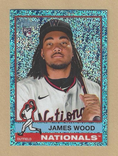 2025 Topps Heritage JAMES WOOD #231 Light Blue Sparkle Refractor Nationals