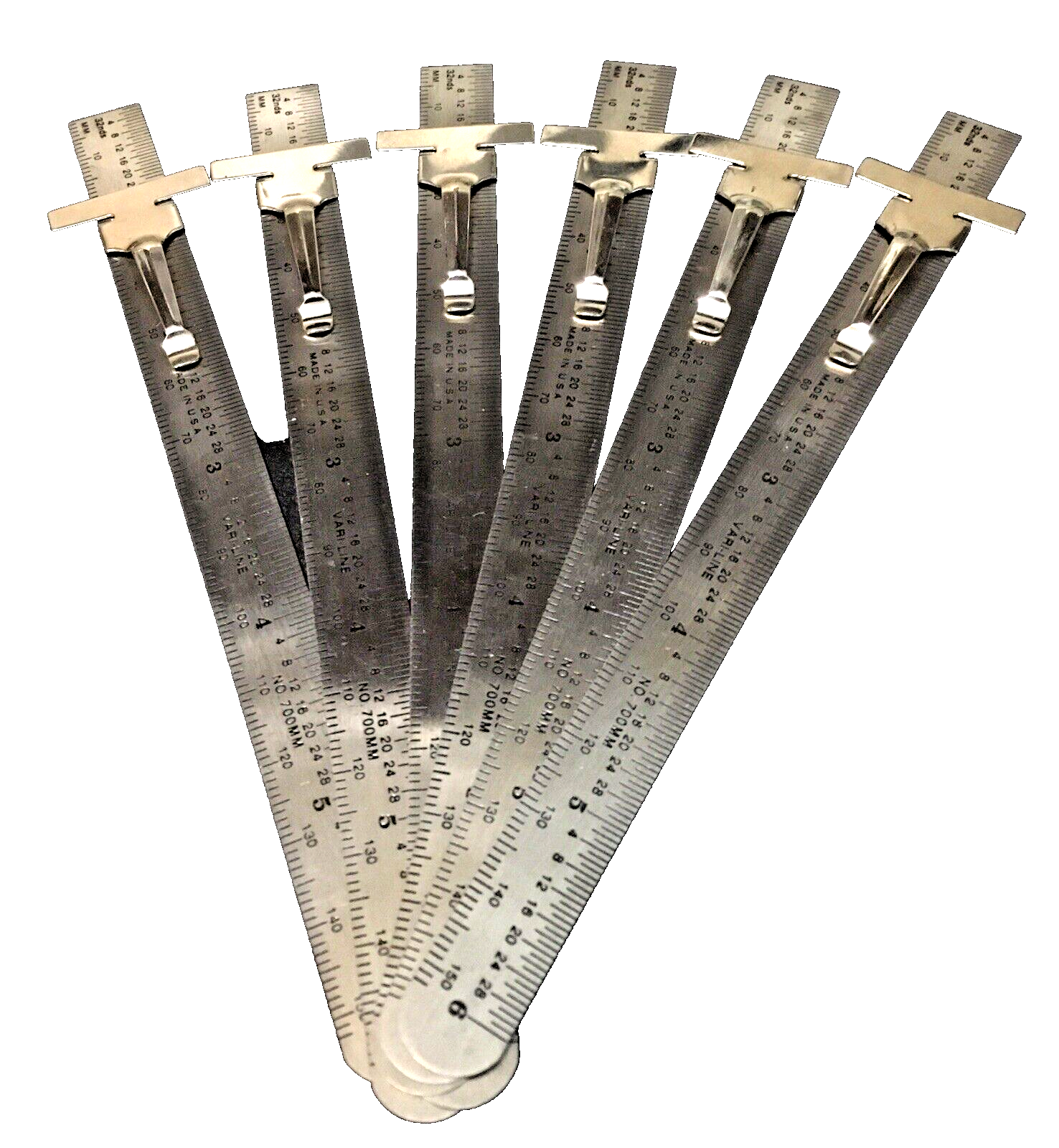 Centerline Pocket Ruler 6 Pack Vintage Machinist Gunsmith 6” STAINLESS STEEL POCKET RULERS U.S ...