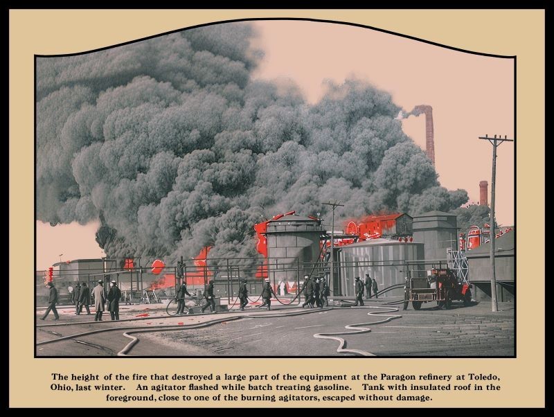 1925 Toledo OhiO Paragon Oil Refinery Fire NEW Metal Sign: 12x16 Ships Free