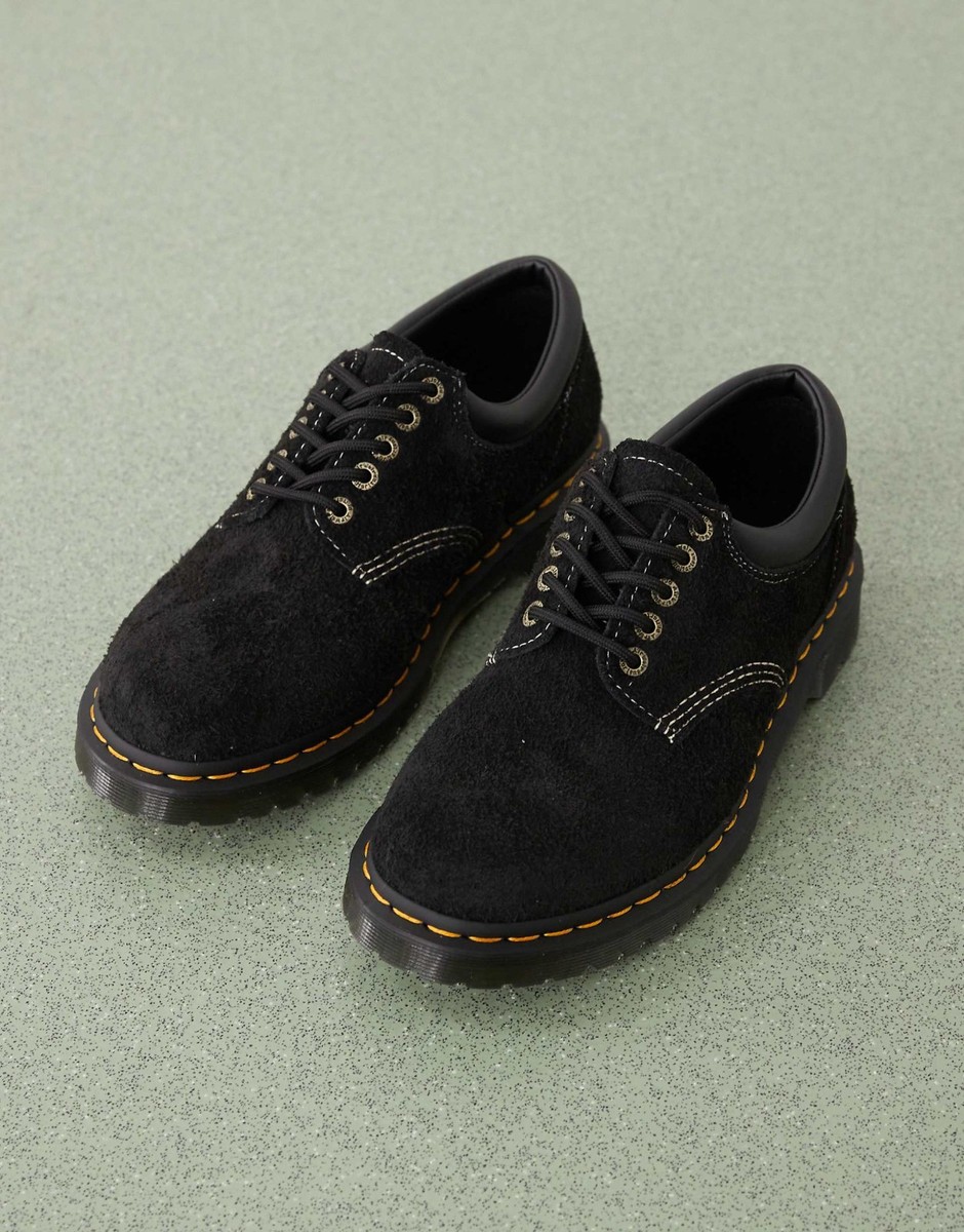 Dr Martens 8053 Eye Suede Shoes in Black White and Yellow