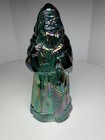 Vintage Fenton Iridescent Spruce Green Carnival Glass Santa Clause 8”, MINT — photo 1