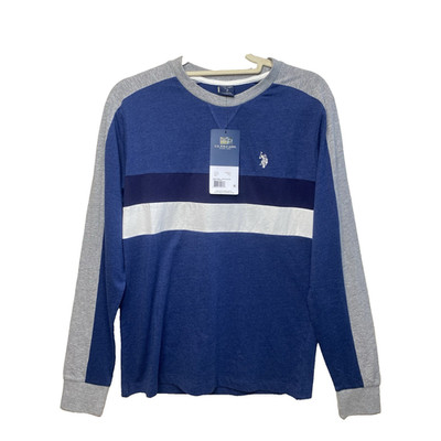 US Polo Shirt Mens Small NEW Striped Casual Normcore Long Sleeve Small Pony