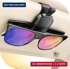Sunglass Holder for Car Visor Magnetic Leather One-Handed Operation Non-Slip Uni