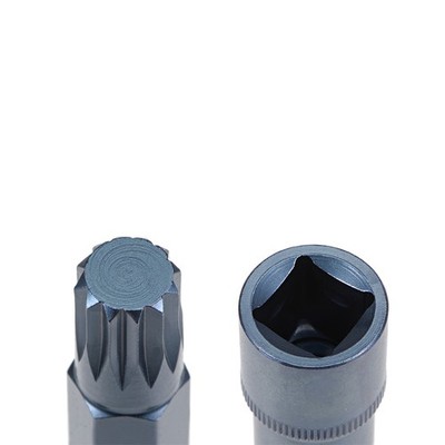 Metric 8'' Length 1/2-Inch Drive x M10 Triple Square Spline Bit Socket
