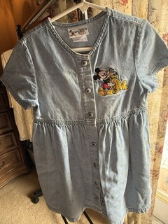 VESTIDO VAQUERO VINTAGE DISNEY WORLD NIÑOS MICKEY MOUSE & PLUTO TALLA S 4 5 NIÑAS