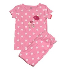 Carters Girls Cotton Snug Fit Pajama Set NEW Polka Dots Short Sleeve Pants 24M