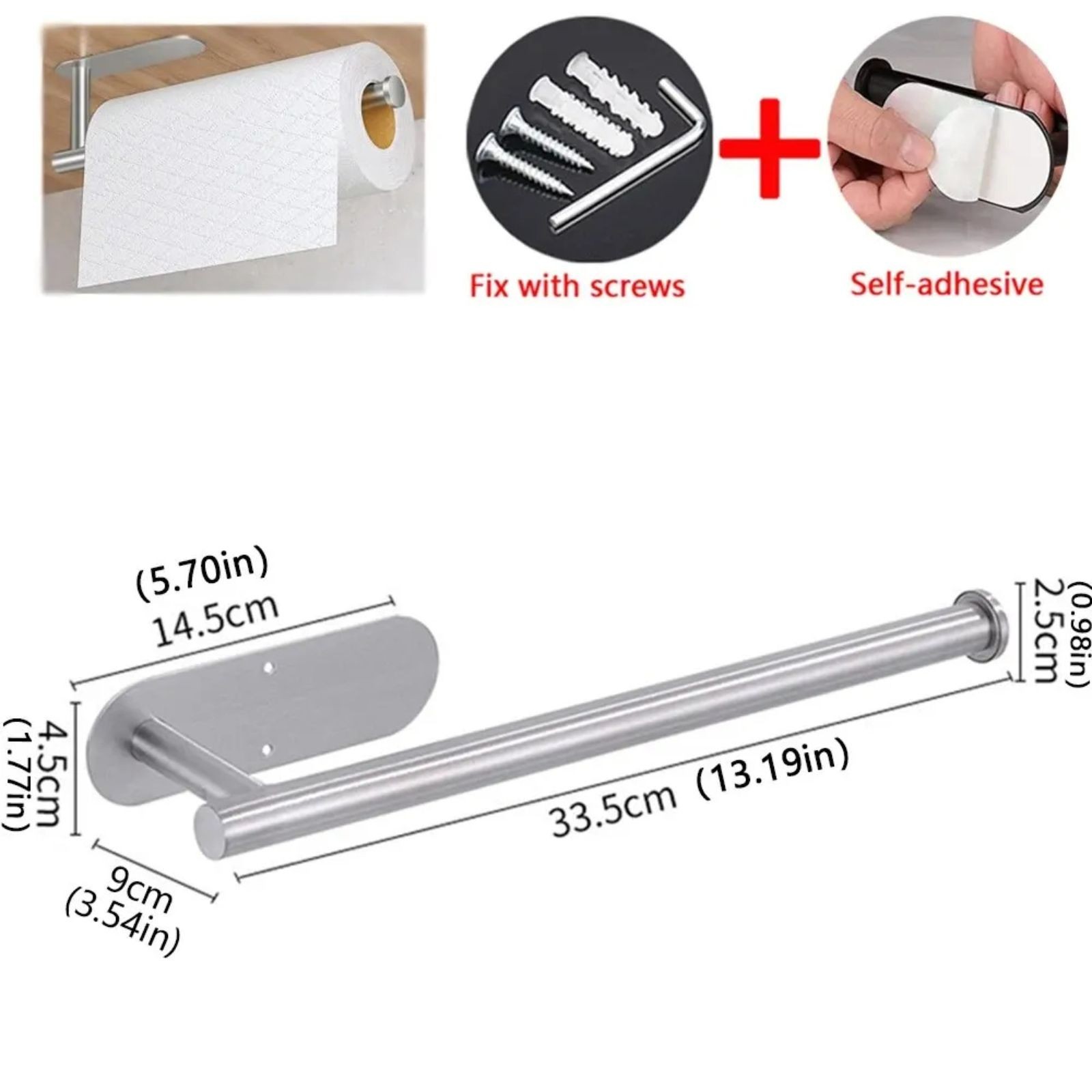 Paper Rack Under Cabinet Wall Toilet Self Adhesive