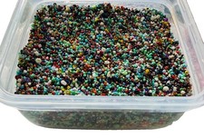 Assorted Glass Seed Beads 4 oz Bead Soup Bag Jewelry Making Mixed Sizes  Colors
