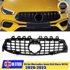 For Mercedes CLA W118 Saloon Gloss Black GT Style Front Grill Grille 2019-22