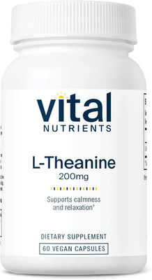 Vital Nutrients L-Theanine 200 Mg Stress Cognitive Support 60 Caps