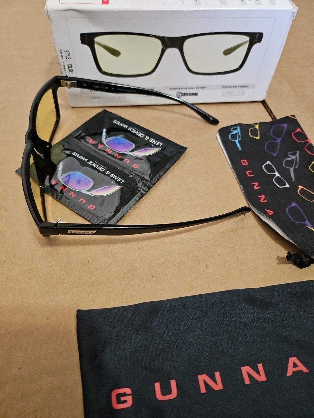 GUNNAR - Vertex Computer Glasses with Blue Light Reduction , Amber Lenses - Onyx