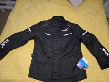 New HWK Motorcycle Jacket for Men | Impact Protection Armor | Black, Large