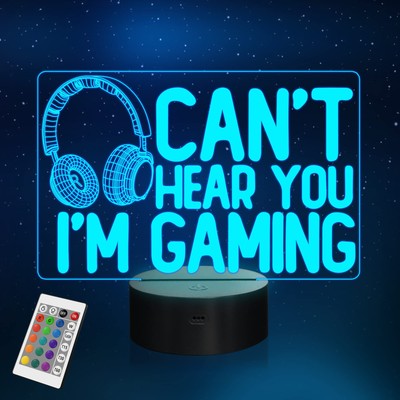 Can't Hear You I'm Gaming Nachtlicht, Headset Grafik Videospiele Gamer Geschenk