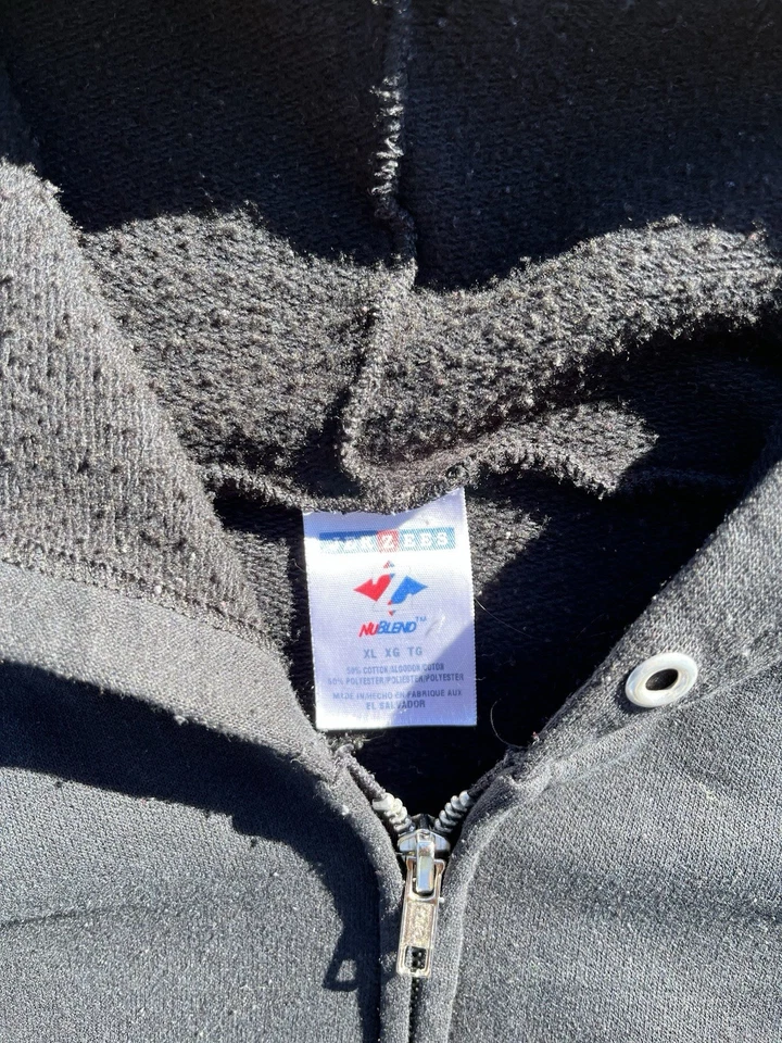 Moletom com capuz 00s The Agony Scene banda zíper XL preto roupas usadas - Imagem 2 de 2