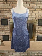 Forever 21 NWT Crushed Velvet Spaghetti Strap Mini Dress Womans Sz Large 90s Y2K