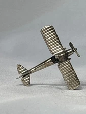Sterling Silver Biplane Ansaldo Italy .925 Miniature Figural Airplane 18.4 Grams