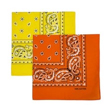 Bandana Single Pack  Double Pack Cotton for Men and Women 22 Yellow orange