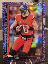 2025 Bo Nix Topps Chrome Purple /75 Football Leather Variation #88 Broncos SSP
