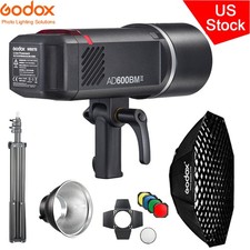 Godox AD600BMII Strobe Flash Light AD-R6 BD-04 Barndoor 95cm Grid Softbox Stand