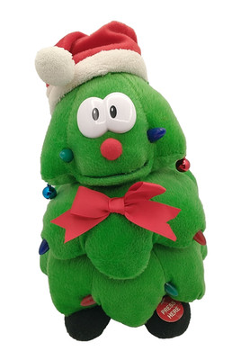 Cuddle Barn Rockin Robbie Singing Light Up Animated Christmas Tree Plush Video 