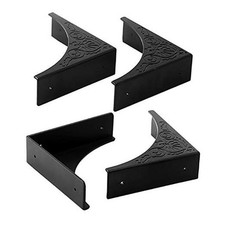 Metal Corner Protector, 4 Pcs Antique Edge Safety Guard Cabinet Furniture Black