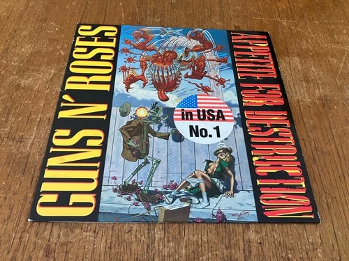 GUNS N' ROSES Appetite For Destruction Vinyl LP German 1st Press w/Hype Sticker