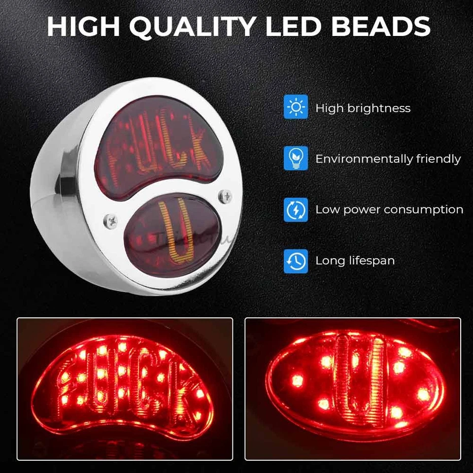 Luz trasera de freno doble lámpara cromada para Ford retro modelo A/AA 1928-1931 personalizada Foto 2 de 4