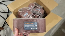 Lot of 15: Powertec 110010 10-Pack 4x24" Sanding Belts – 120 Grit