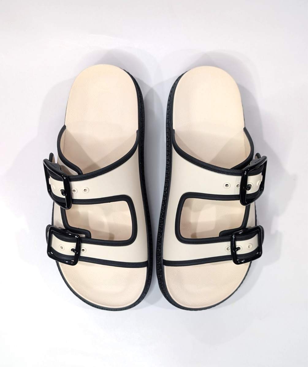 Coach Lainey Chalk/Black Rubber Women's Slides Sandals - Assorted