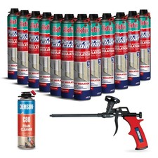 AKFIX Premium Thermcoat Insulation Spray Foam Kit(12Cans+Cleaner+Applicator Gun)