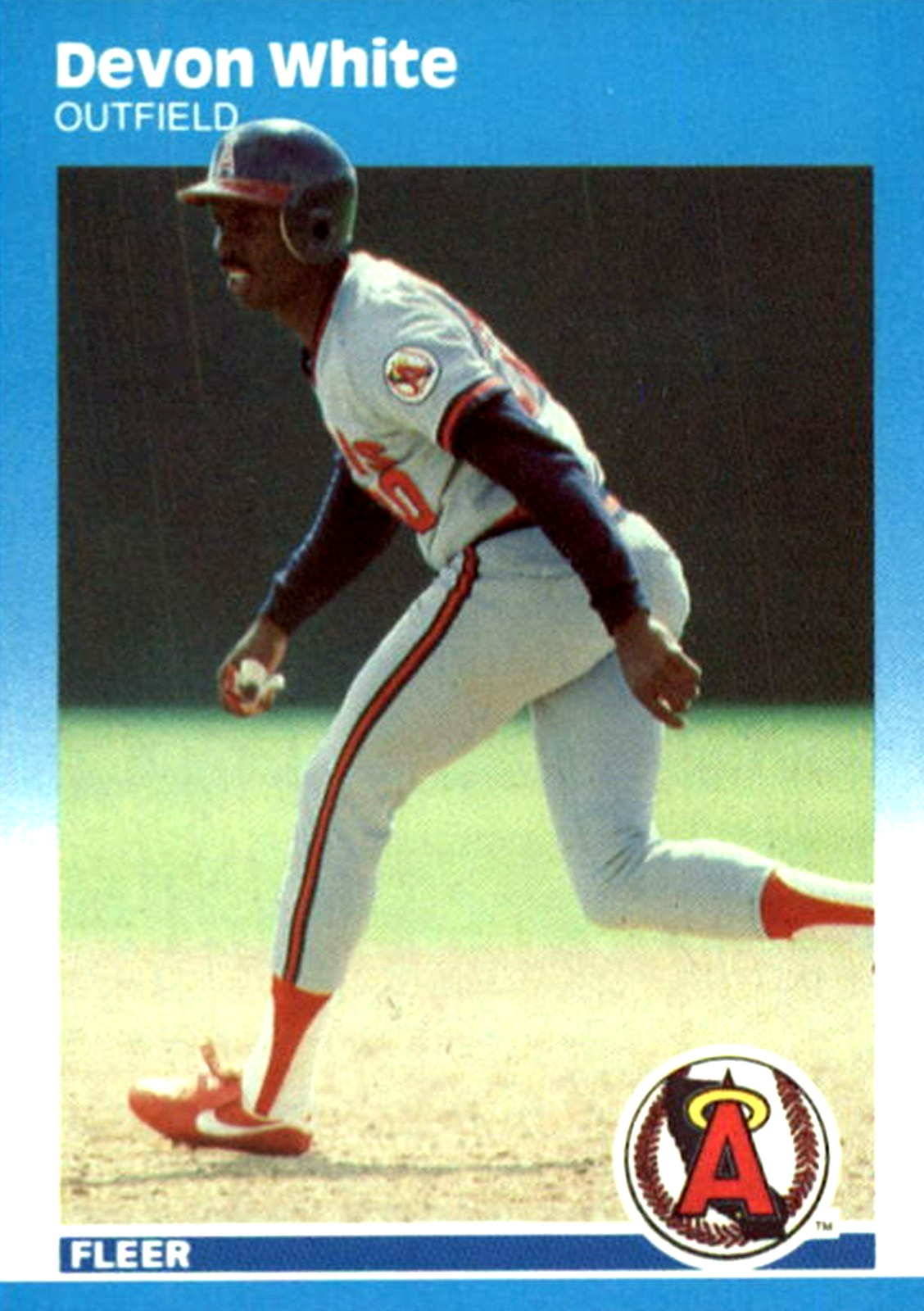 1987 Fleer Update GLOSSY #U123 Devon White California Angels