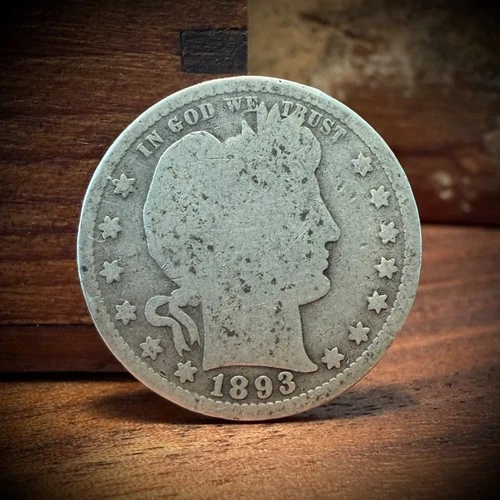 1893 P Barber Quarter - AG/G - 90% Silver - Collectible US Coin
