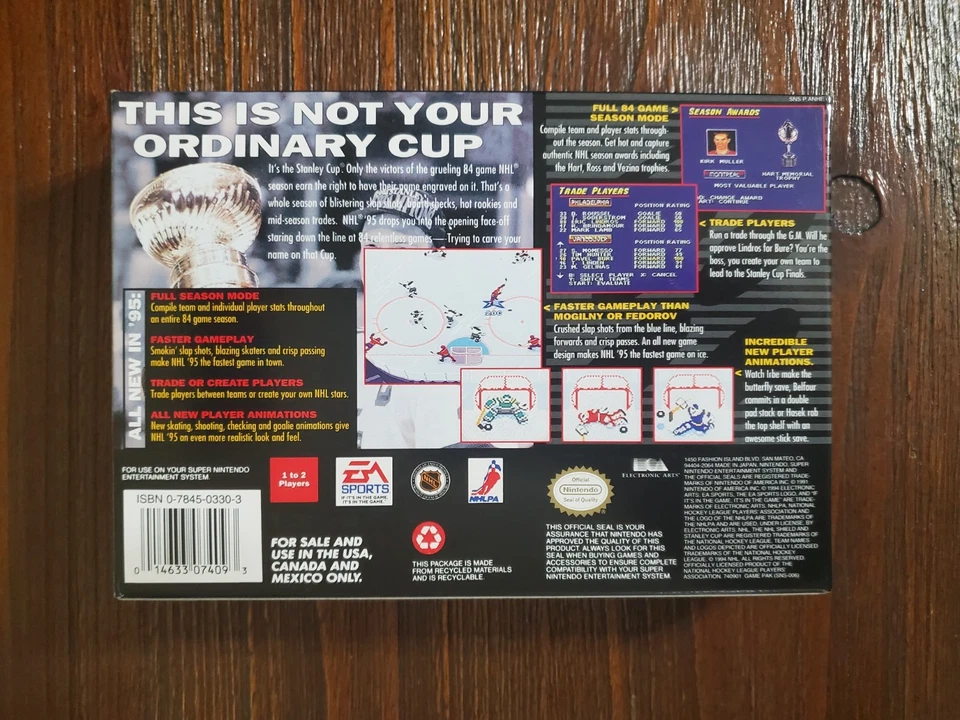 NHL 95 Hockey SNES Complete CIB Very Good Condition - Nice!! - Image 3 of 4
