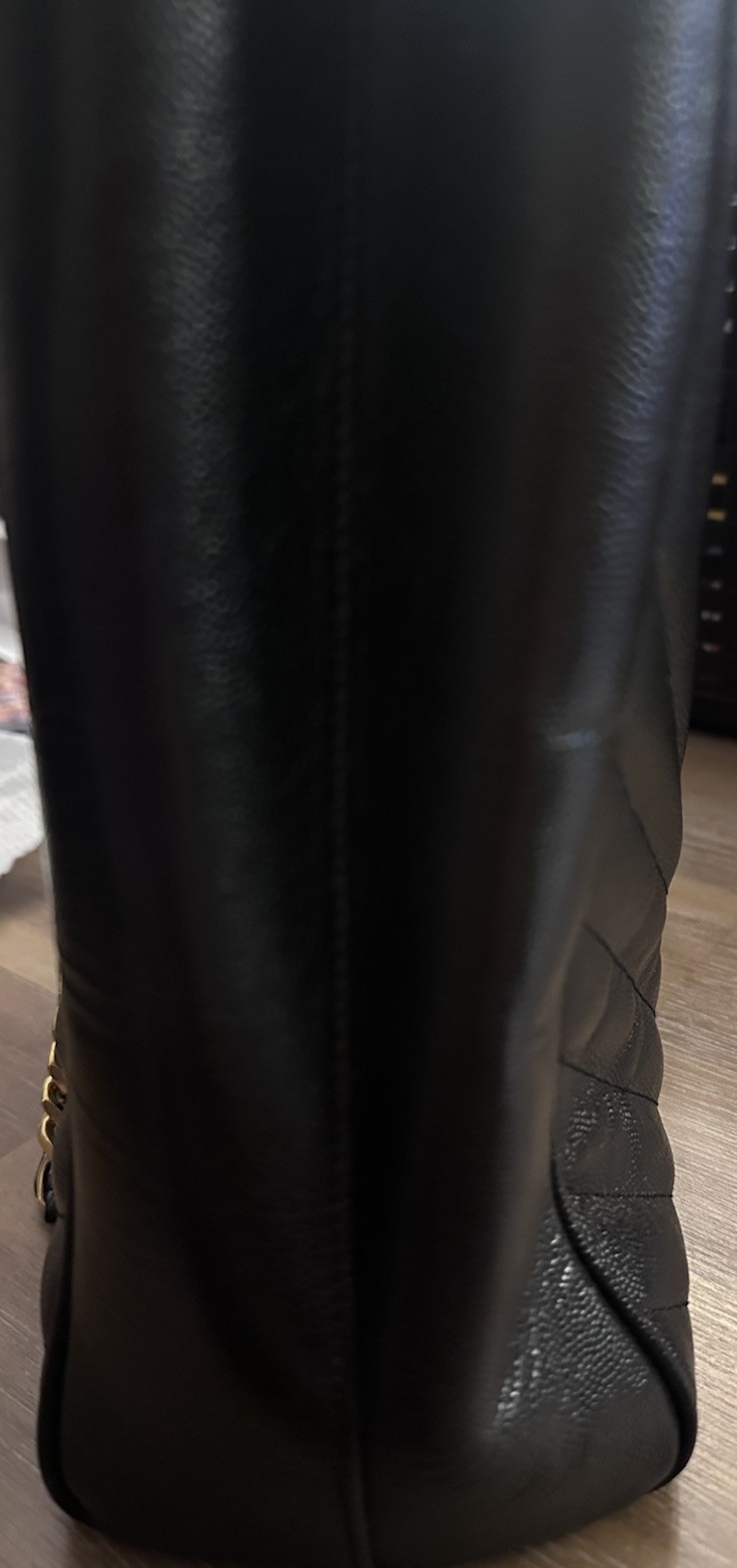 Borsa shopping Saint Laurent Grain De Poudre Matelasse Chevron Monogram