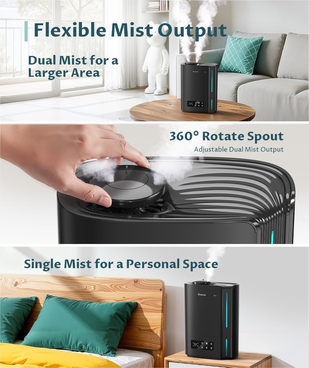 6L Ultrasonic Humidifier for Bedrooms & Nurseries - Smart Control, Auto Shut Off thumbnail 9