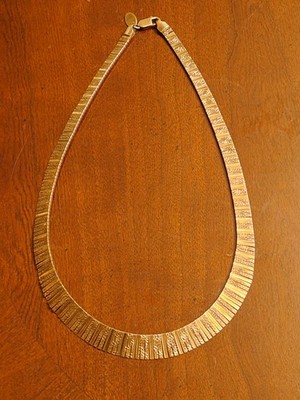 Bella Diva 18K Gold-plated Bronze Textured Necklace, Made in Italy