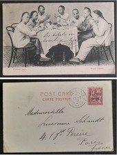 Chine Shangaï Carte 1912 Repas Dîner Postcard Cover