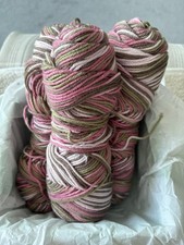 Red Heart Super Saver Pink Camo Aran Skeins Part Used