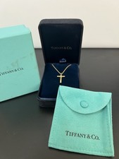 TIFFANY & CO.  18k Cross with Diamond Pendant