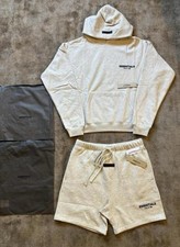 Essentials Fear of God Beige 2pc Hoodie  Shorts Sweatsuit Set Men  s M