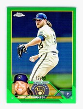 2023 Topps Chrome #214 Corbin Burnes Green Refractor #/99