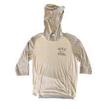 Nike Baseball Dri Fit Raglan Hoodie Heather Gray Mens Medium Front Pocket