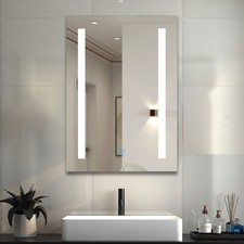 Rectangle LED Mirror with Shaver Socket,3 LED Colors,Anti-fog,Memory Function