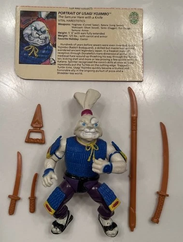 Vintage Teenage Mutant Ninja Turtles Yojimbo Complete Figure 1989 With Card