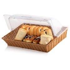 Brotkorb mit Deckel Rattan Brotkasten Brotbehälter Brotbox Brotkiste Mahlzeit