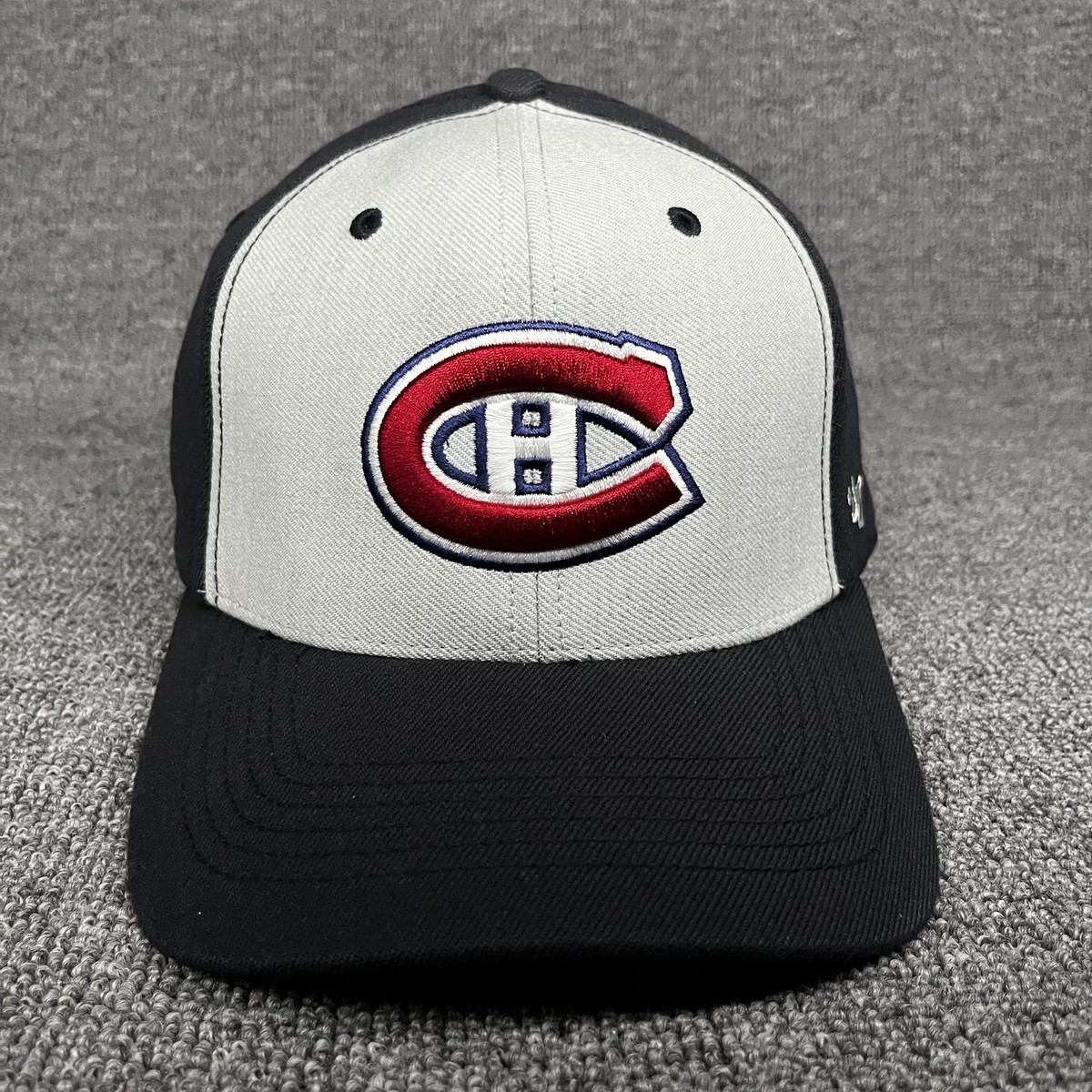 Montreal Canadiens '47 Brand Franchise Fitted Hat NHL Gray Black Cap M/L NEW