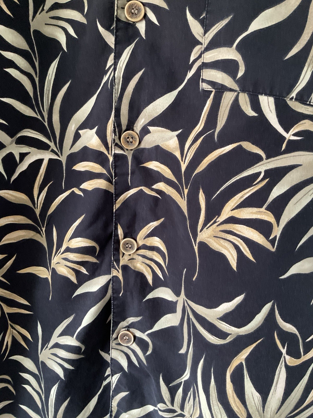 Ocean Pacific Hawaiian Shirt XL Black Tropical Leaf Aloha Holiday Beach Cotton image 6
